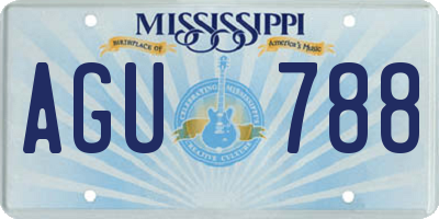 MS license plate AGU788