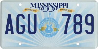 MS license plate AGU789