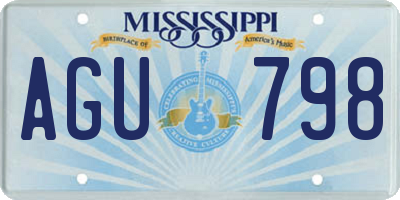 MS license plate AGU798