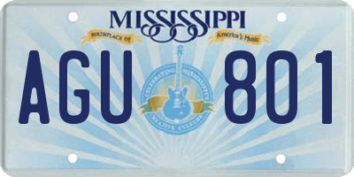 MS license plate AGU801