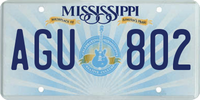 MS license plate AGU802