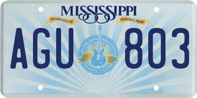 MS license plate AGU803