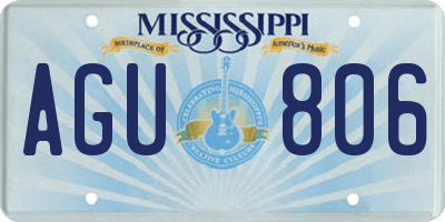 MS license plate AGU806