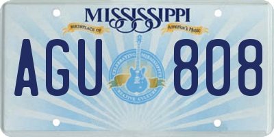 MS license plate AGU808