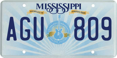 MS license plate AGU809