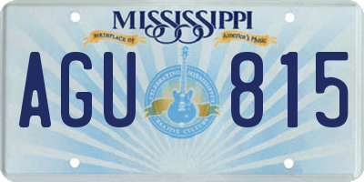 MS license plate AGU815