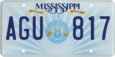 MS license plate AGU817