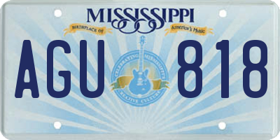 MS license plate AGU818