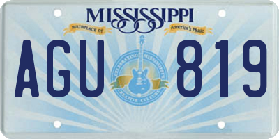 MS license plate AGU819