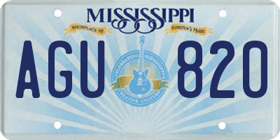 MS license plate AGU820
