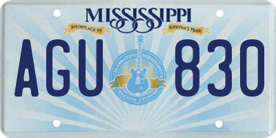 MS license plate AGU830
