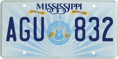 MS license plate AGU832