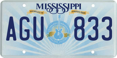 MS license plate AGU833