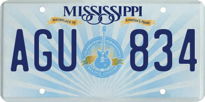 MS license plate AGU834