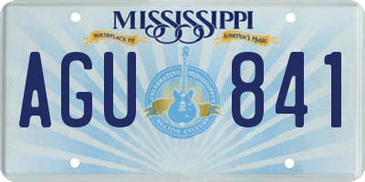 MS license plate AGU841