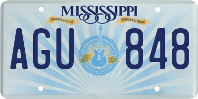 MS license plate AGU848
