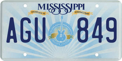 MS license plate AGU849