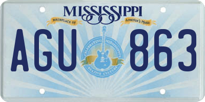 MS license plate AGU863