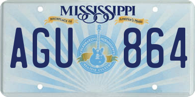 MS license plate AGU864