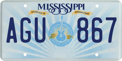 MS license plate AGU867