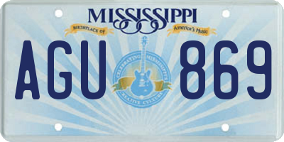 MS license plate AGU869