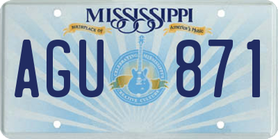 MS license plate AGU871