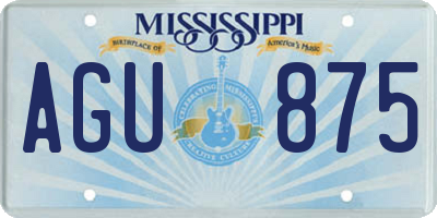 MS license plate AGU875