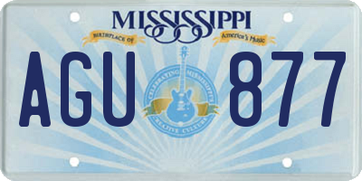 MS license plate AGU877