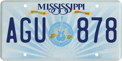 MS license plate AGU878