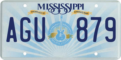 MS license plate AGU879
