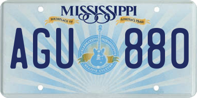 MS license plate AGU880