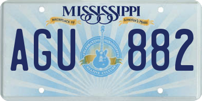 MS license plate AGU882