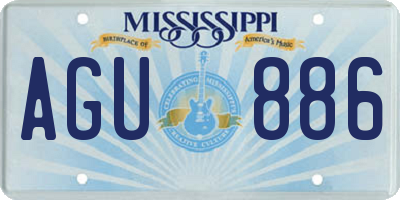 MS license plate AGU886