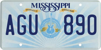 MS license plate AGU890