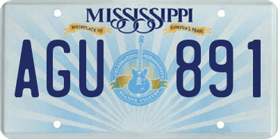 MS license plate AGU891