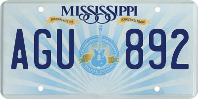 MS license plate AGU892
