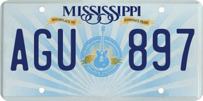 MS license plate AGU897
