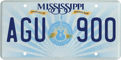 MS license plate AGU900