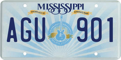MS license plate AGU901