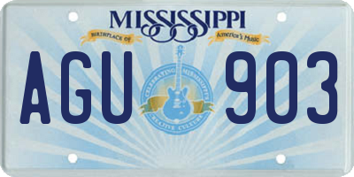 MS license plate AGU903