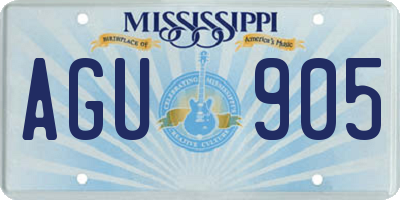 MS license plate AGU905