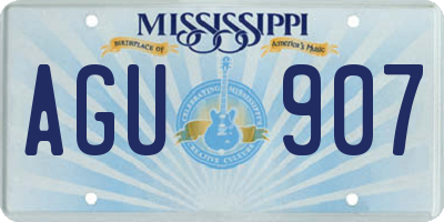 MS license plate AGU907