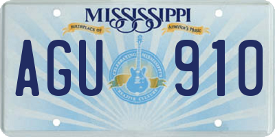 MS license plate AGU910