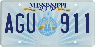 MS license plate AGU911