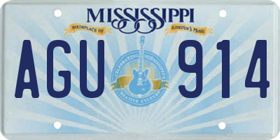 MS license plate AGU914