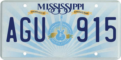 MS license plate AGU915