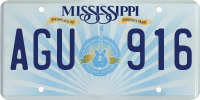 MS license plate AGU916