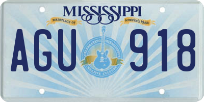 MS license plate AGU918