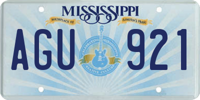 MS license plate AGU921