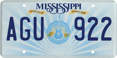 MS license plate AGU922